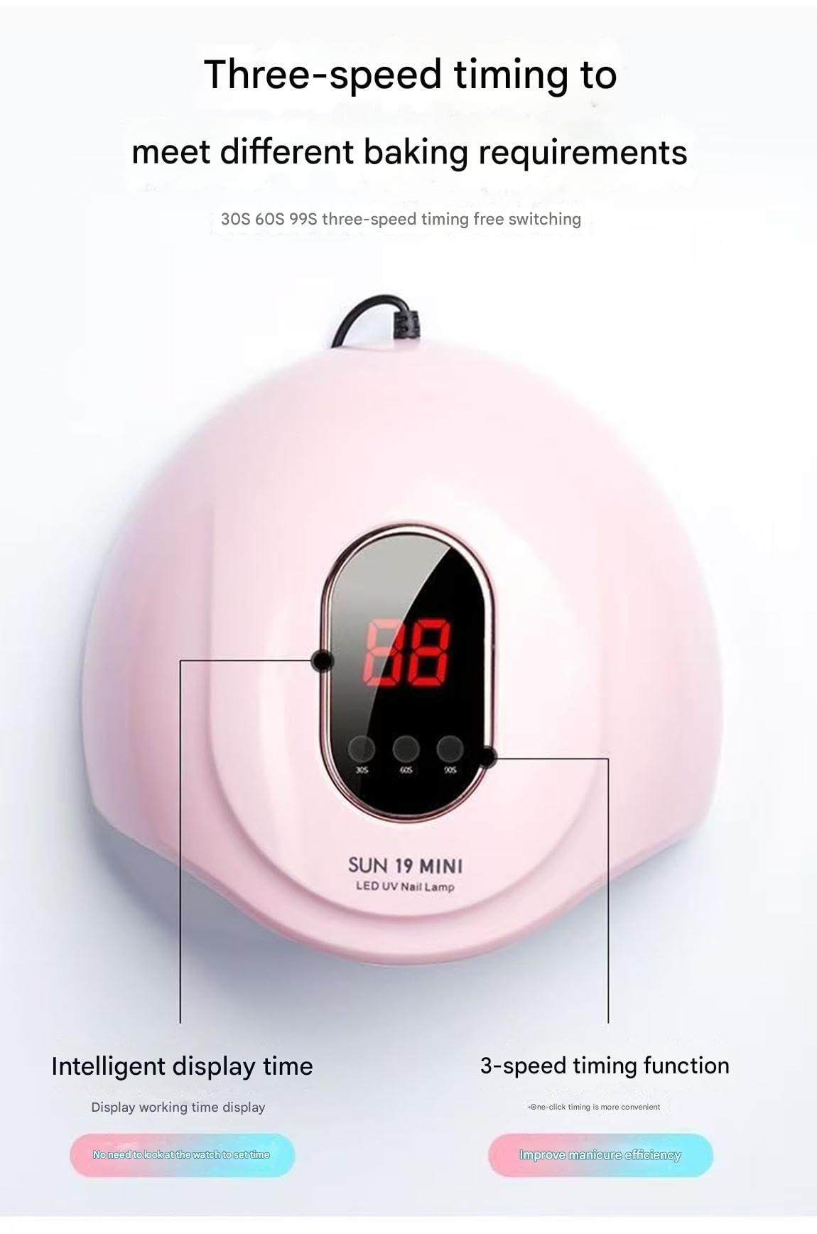 Amazon | SUN19 ミニ LED UV ネイルランプ、プロフェッショナルネイル